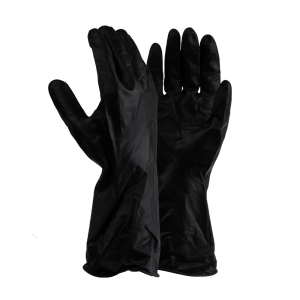 Black Builders Gloves, Individually Packed - Latex, Flock Lined 30cm