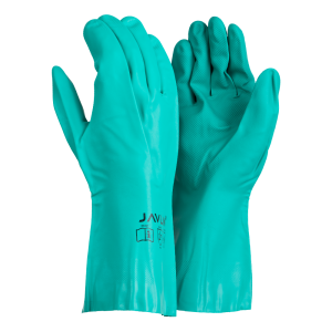 15mm Green Nitrile Flock Lined Gloves
