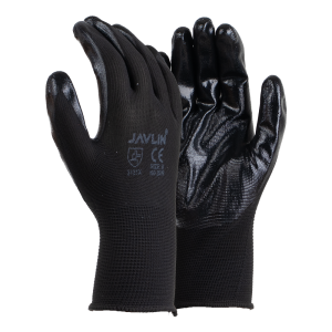 Black Nitrile Coated Gloves with smooth finish