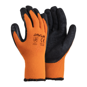 Flourescent Orange Thermal Liner With Black Crinkle Latex Coating