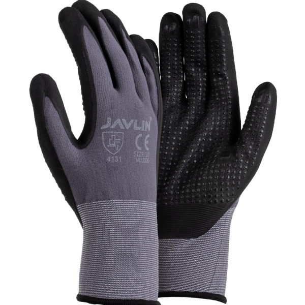 Dotted Back Nitrile Coated Palm & Grey Lycra Liner