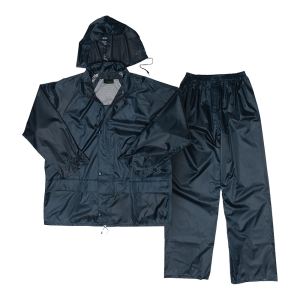 Polyester PVC Rain Suit - Navy, 4XL