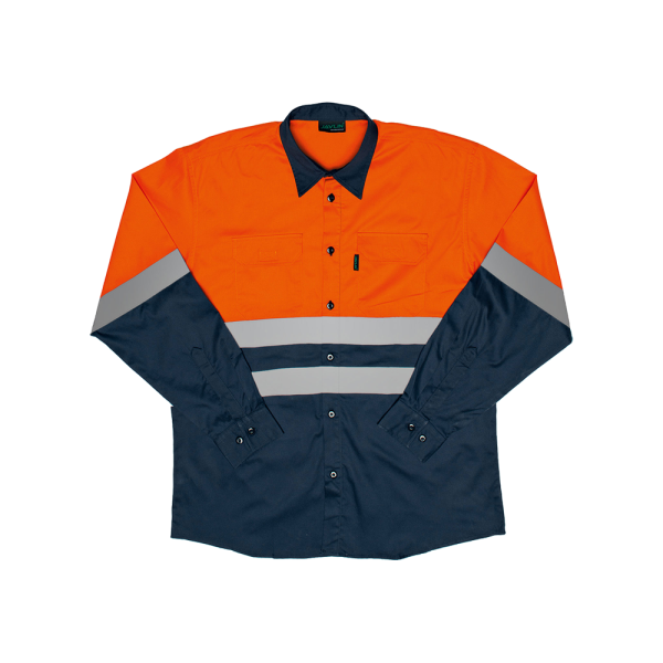 HI-VIS Two Tone Vented Long Sleeve Work Shirt