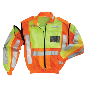 HI-VIS Traffic Jacket with Zip Off Sleeves 120g