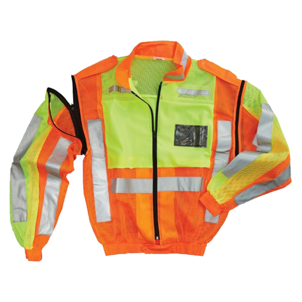 HI-VIS Traffic Jacket with Zip Off Sleeves 120g