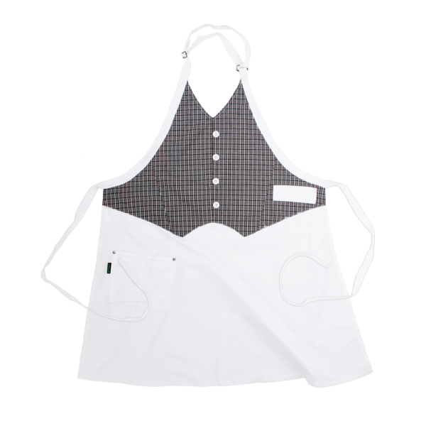Elite Waistcoat Apron - White & Fano