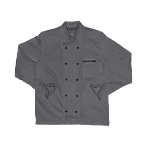 Executive Long Sleeve Chef Jacket - Grey & Black, 40