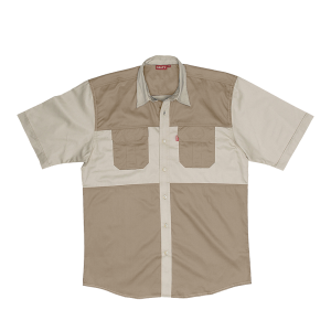 Delta Two Tone Bush Shirt - Khaki & Stone, L