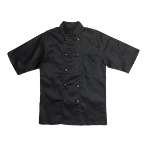 Short Sleeve Chef Jacket - Black, L