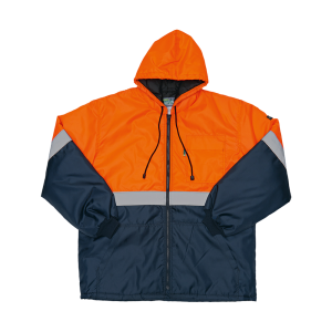 HI-VIS Two Tone Parka Jacket - Navy & Orange, XL