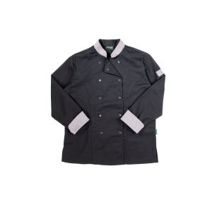 Elite Women's Chef Jacket - Black & Ligne Noir