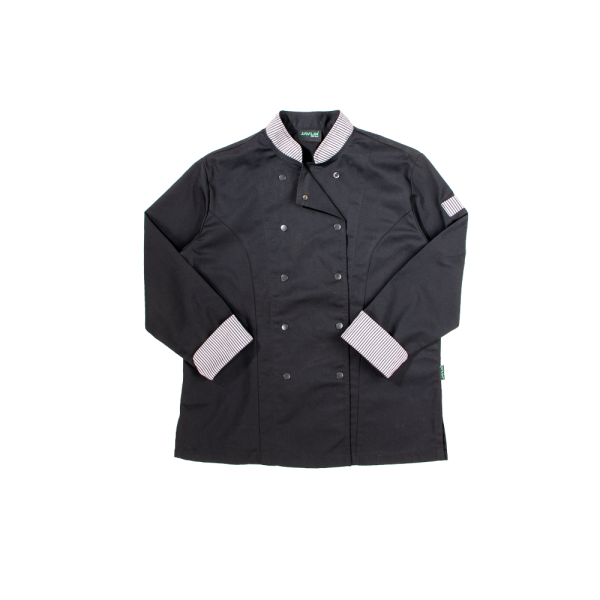 Elite Women's Chef Jacket - Black & Ligne Noir
