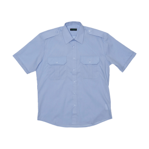 Short Sleeve Pilot Shirt - Pale Blue, L