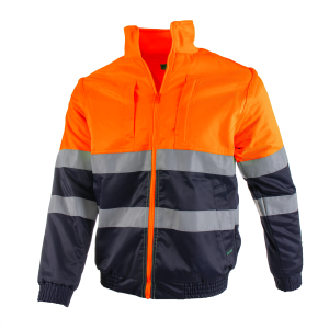 Two Tone Field Jacket - Navy & Orange, L