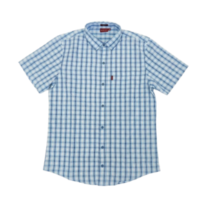 Men’s Short Sleeve Slim Fit Shirt - K293 Blue & White, XL