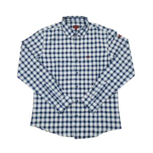 Men’s Long Sleeve Slim Fit Shirt - Gizo Navy & White, XL